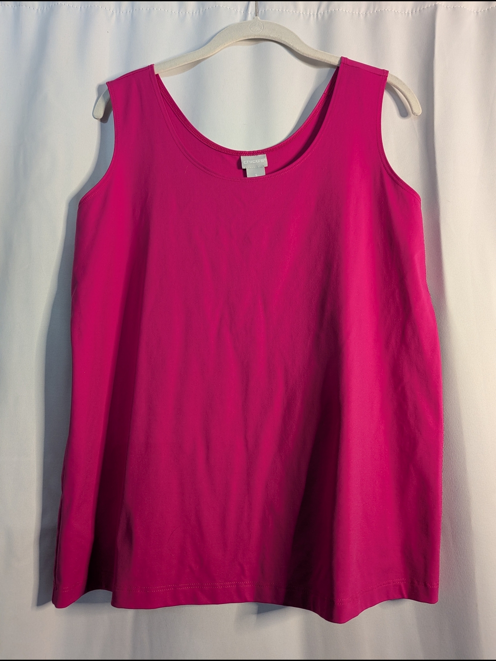 Chico's Sleeveless Scoop Neck Tank in Vibrant Magenta